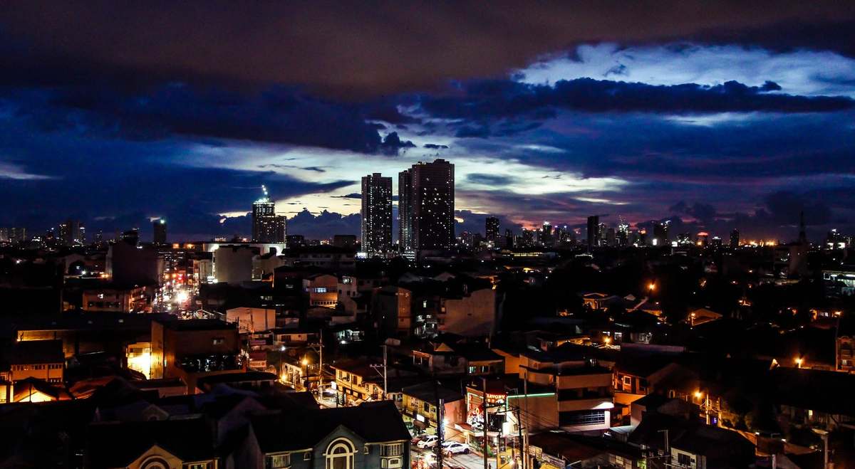 A city at night seen from above